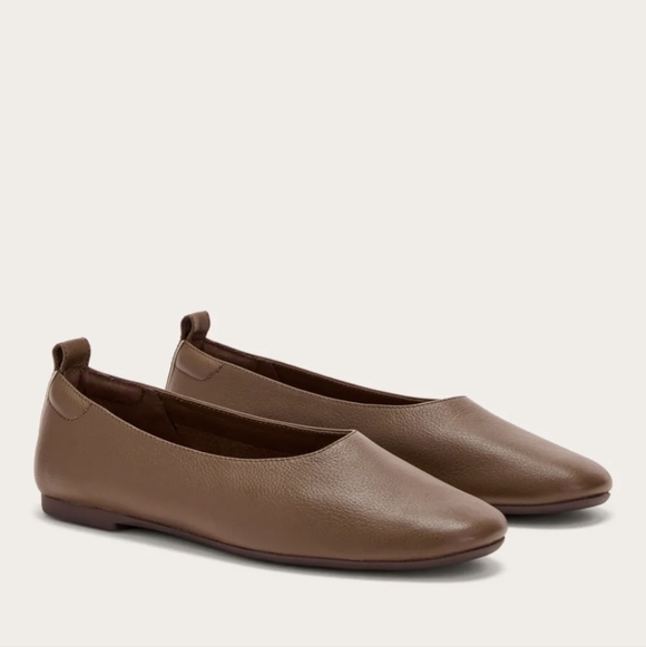 NEW Everlane The Day Glove Cocoa Brown Leather Ballet Flat 6.5 - Picture 4 of 13